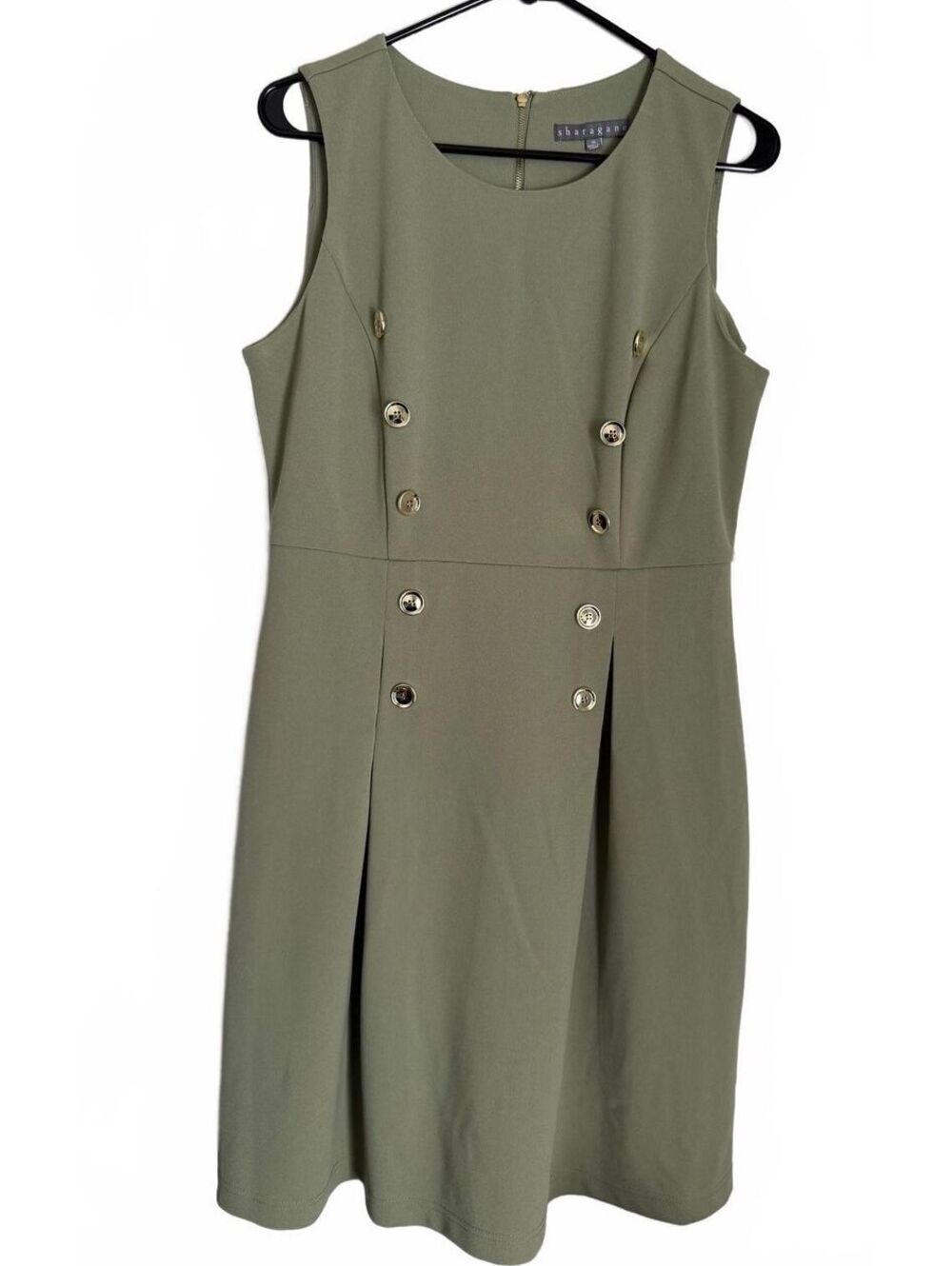 Sharagano Dress Size 10 Green Sleeveless Preppy Office Work Classic Schoolgirl